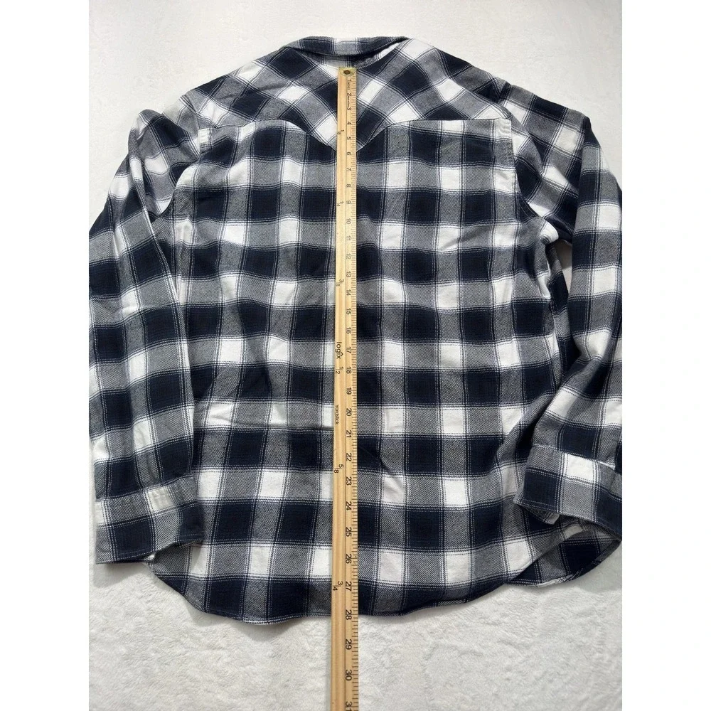 Levis Shirt Mens XL Blue Plaid Flannel Western Pearl Snap Long Sleeve Casual